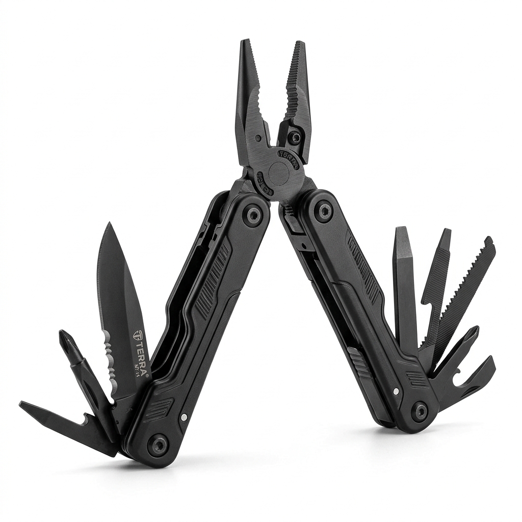 14-in-1 Tactical Precision Multi-Tool with Safety Lock Mechanism